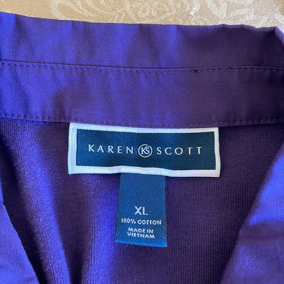 NWOT Purple XL 100 % cotton shirt by Karen Scott - Picture 3 of 5